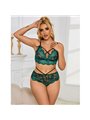 Subblime 954086 - Completo Intimo Reggiseno + Slip in Pizzo Verde S/M
