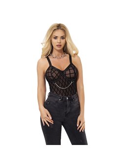 Subblime 954260 - Body con Catene + Cintura Reggicalze Nero S/M