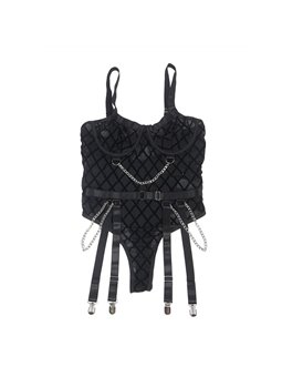 Subblime 954260 - Body con Catene + Cintura Reggicalze Nero S/M