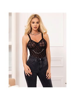 Subblime 954260 - Body con Catene + Cintura Reggicalze Nero S/M