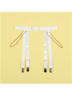 Subblime 954291 - Body con Catene + Cintura Reggicalze Bianco L/XL