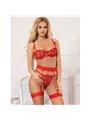 Subblime 954338 - Completo Intimo 3 Pezzi con Stampa a Cuore Rosso L/XL
