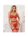 Subblime 954338 - Completo Intimo 3 Pezzi con Stampa a Cuore Rosso L/XL