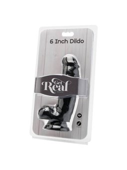 Get Real - Dildo 12 CM with Balls Black