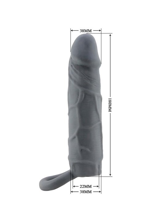 Pretty Love - Guaina Fallica Realistica Estensore Pene Grigio