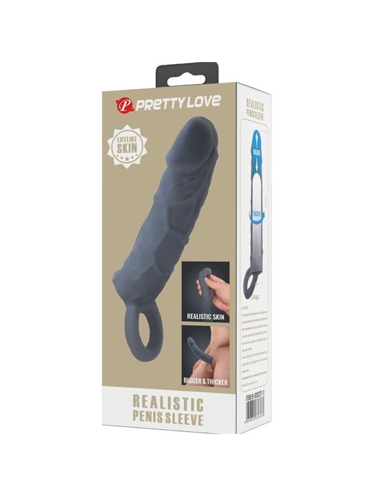 Pretty Love - Guaina Fallica Realistica Estensore Pene Grigio