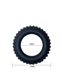 Baile Titan Blu - Anello Fallico in Silicone 1,9 CM Nero