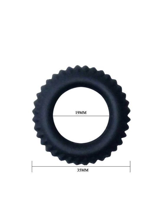 Baile Titan Blu - Anello Fallico in Silicone 1,9 CM Nero