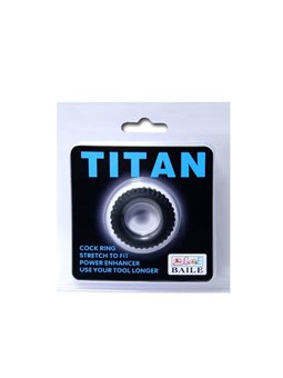 Baile Titan Blu - Anello Fallico in Silicone 1,9 CM Nero