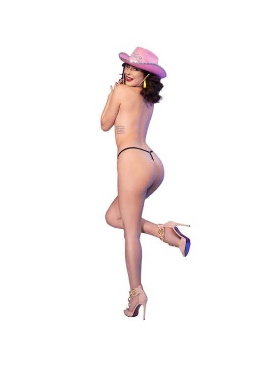 Chilirose CR 4835 - Perizoma Nero con Stampa Kiss Me L/XL