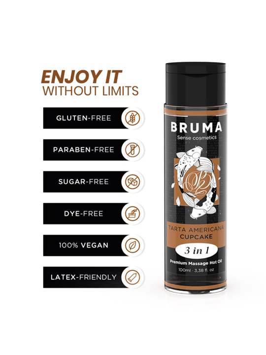 Bruma - Olio da Massaggio Effetto Calore Aroma CupCake - 100 ML