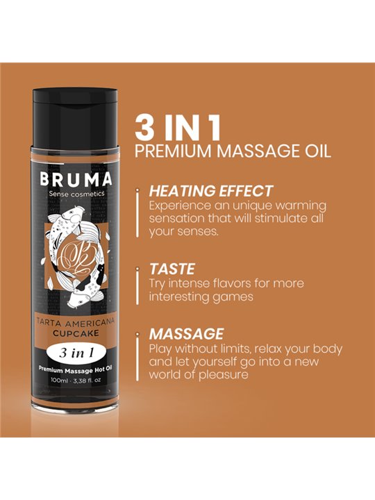Bruma - Olio da Massaggio Effetto Calore Aroma CupCake - 100 ML