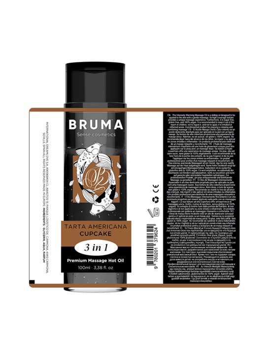 Bruma - Olio da Massaggio Effetto Calore Aroma CupCake - 100 ML