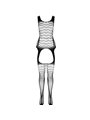 Passion BS 104 - Bodystocking a Rete e Pizzo Nero Taglia Unica