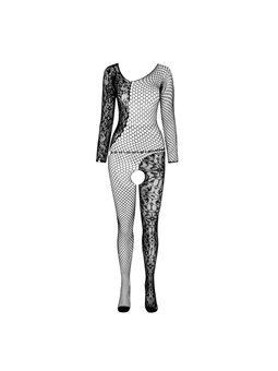 Passion BS 107 - Bodystocking a Rete e Pizzo Rosso Taglia Unica
