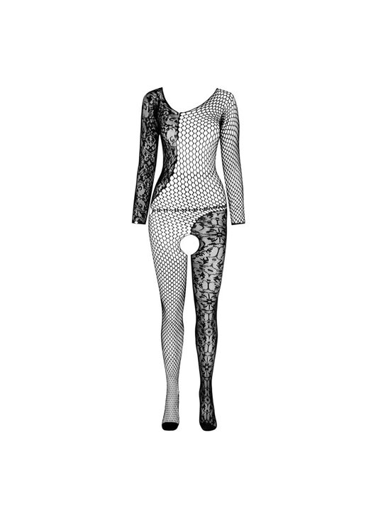 Passion BS 107 - Bodystocking a Rete e Pizzo Rosso Taglia Unica