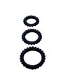 Baile Titan - Set 3 PZ Anelli Fallici in Silicone Nero 28 + 24 + 19 CM