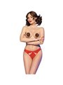 Chilirose - Cr 4839 Christmas Set Nipple Covers + Panties Red L/Xl