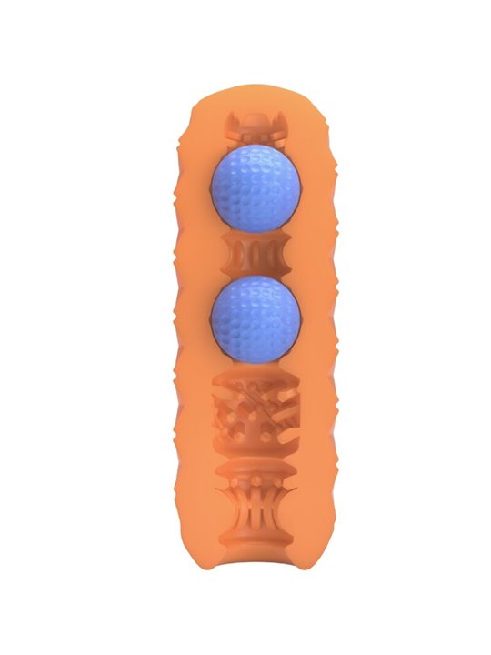 Pretty Love Twin Balls - Masturbatore per Uomo in Silicone Arancione