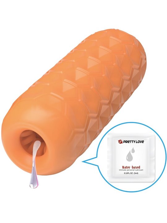 Pretty Love Twin Balls - Masturbatore per Uomo in Silicone Arancione