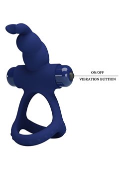 Pretty Love Luchito - Doppio Anello Fallico Vibrante Rabbit Blu