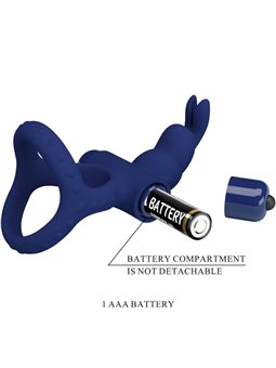 Pretty Love Luchito - Doppio Anello Fallico Vibrante Rabbit Blu
