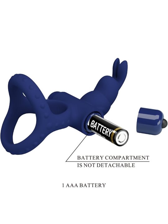 Pretty Love Luchito - Doppio Anello Fallico Vibrante Rabbit Blu