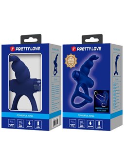 Pretty Love Luchito - Doppio Anello Fallico Vibrante Rabbit Blu