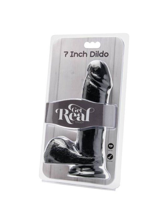 Get Real - Dildo 18 CM with Balls Black