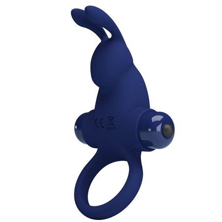 Pretty Love Jiro - Anello Fallico Vibrante con Stimolatore Rabbit Blu