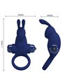 Pretty Love Jiro - Anello Fallico Vibrante con Stimolatore Rabbit Blu