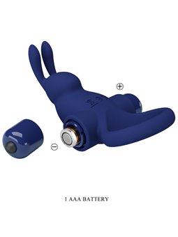 Pretty Love Jiro - Anello Fallico Vibrante con Stimolatore Rabbit Blu