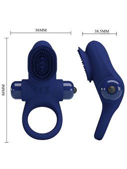 Pretty Love Palle - Anello Fallico Vibrante con Stimolatore Blu
