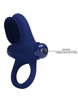 Pretty Love Palle - Anello Fallico Vibrante con Stimolatore Blu
