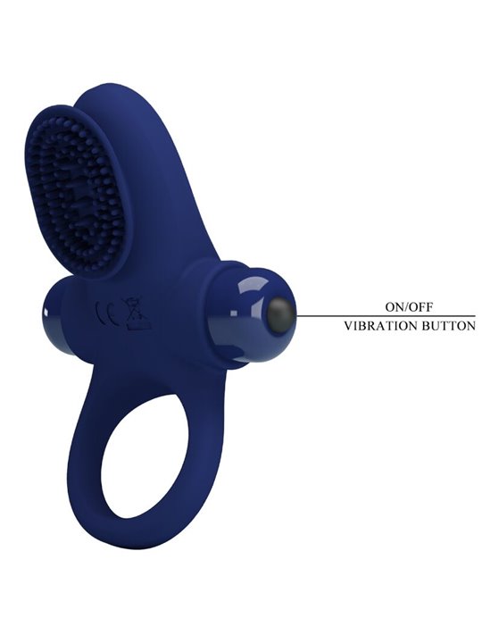 Pretty Love Palle - Anello Fallico Vibrante con Stimolatore Blu