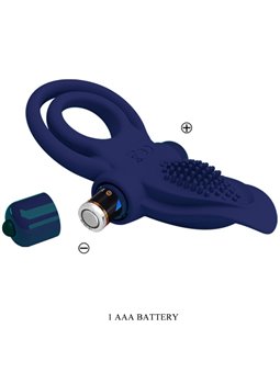 Pretty Love Bronson - Doppio Anello Fallico con Vibrazione Blu