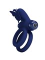 Pretty Love - Jamele Double Ring With Vibration & Butterfly Stimulator Blue