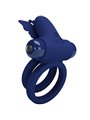 Pretty Love - Jamele Double Ring With Vibration & Butterfly Stimulator Blue