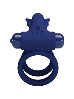 Pretty Love - Jamele Double Ring With Vibration & Butterfly Stimulator Blue