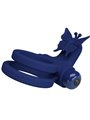 Pretty Love - Jamele Double Ring With Vibration & Butterfly Stimulator Blue