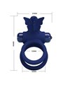 Pretty Love - Jamele Double Ring With Vibration & Butterfly Stimulator Blue