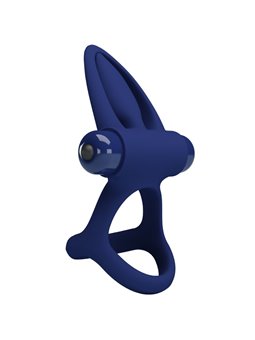 Pretty Love Mat - Doppio Anello Fallico Vibrante con Stimolatore Blu