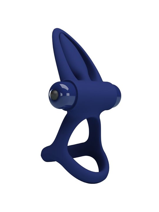 Pretty Love Mat - Doppio Anello Fallico Vibrante con Stimolatore Blu