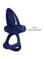 Pretty Love Mat - Doppio Anello Fallico Vibrante con Stimolatore Blu