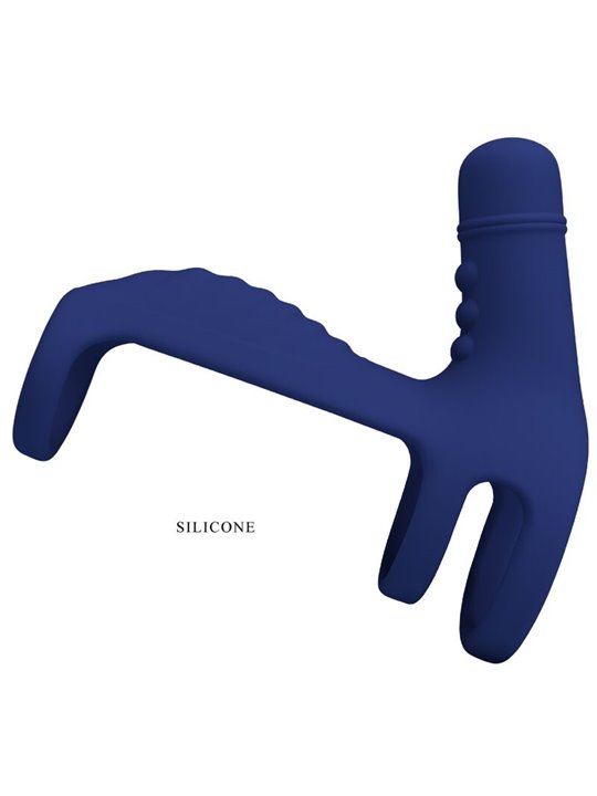 Pretty Love - Elish Vibrating Ring With Extension Blue