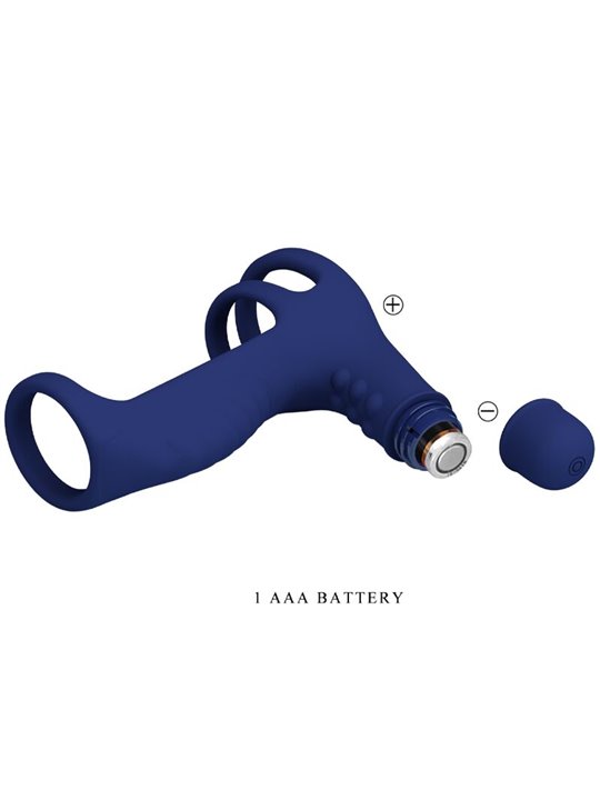 Pretty Love - Elish Vibrating Ring With Extension Blue