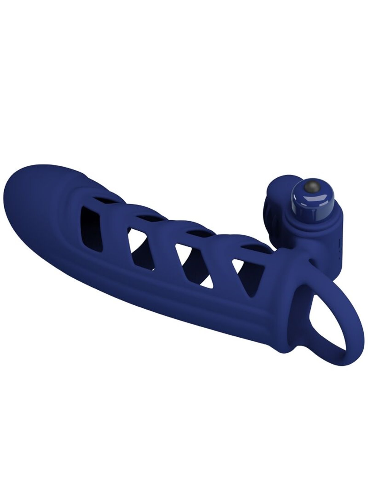Pretty Love Altaf - Anello Fallico Vibrante con Guaina in Silicone Blu