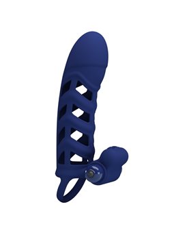 Pretty Love Altaf - Anello Fallico Vibrante con Guaina in Silicone Blu