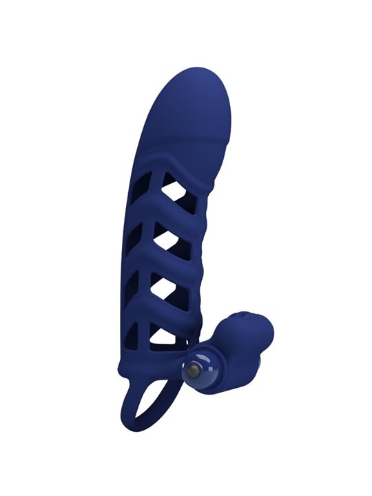 Pretty Love Altaf - Anello Fallico Vibrante con Guaina in Silicone Blu
