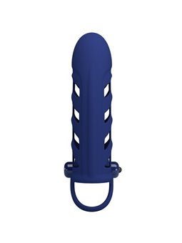 Pretty Love Altaf - Anello Fallico Vibrante con Guaina in Silicone Blu